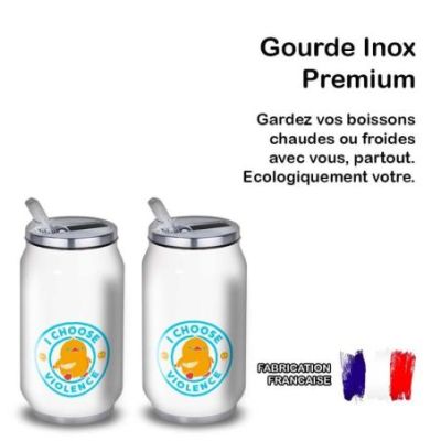 Gourde Alu et Thermos Duck - I choose violence - Bleu
