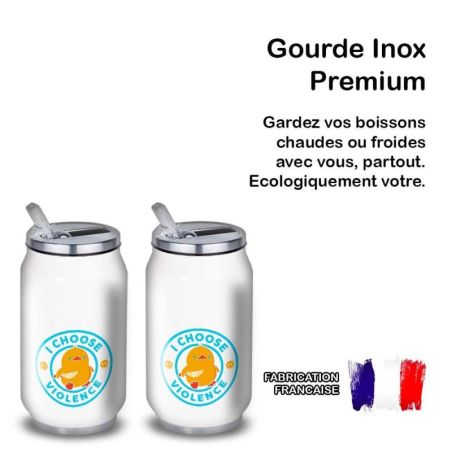 Gourde Alu et Thermos Duck - I choose violence - Bleu Gourde Alu et Thermos Duck - I choose violence - Bleu