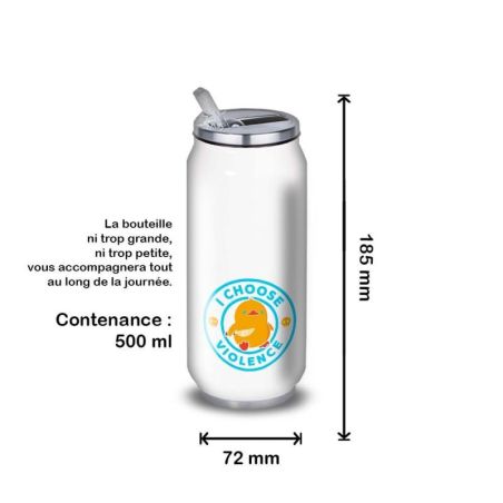 Gourde Alu et Thermos Duck - I choose violence - Bleu Gourde Alu et Thermos Duck - I choose violence - Bleu