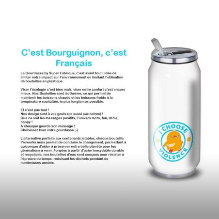 Gourde Alu et Thermos Duck - I choose violence - Bleu Gourde Alu et Thermos Duck - I choose violence - Bleu