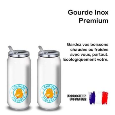 Gourde Alu et Thermos Duck - I choose violence - Bleu