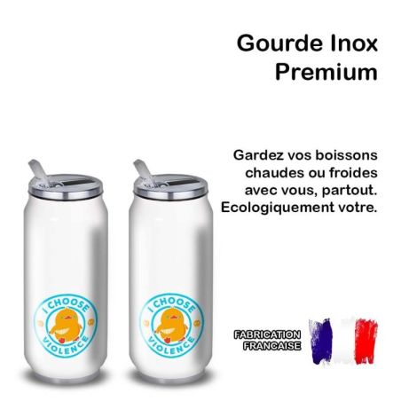 Gourde Alu et Thermos Duck - I choose violence - Bleu Gourde Alu et Thermos Duck - I choose violence - Bleu