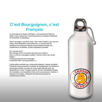 Gourde Alu et Thermos Duck - I choose violence - Noir