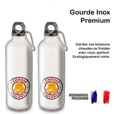 Gourde Alu et Thermos Duck - I choose violence - Noir
