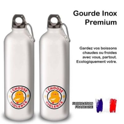 Gourde Alu et Thermos Duck - I choose violence - Noir