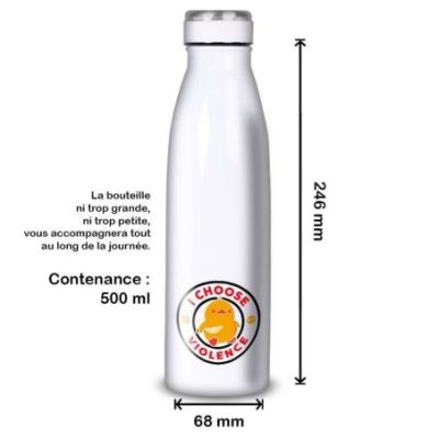 Gourde Alu et Thermos Duck - I choose violence - Noir