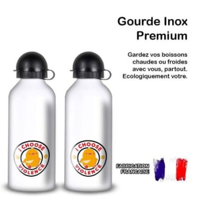 Gourde Alu et Thermos Duck - I choose violence - Noir