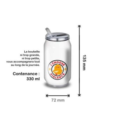 Gourde Alu et Thermos Duck - I choose violence - Noir