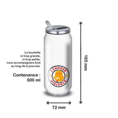 Gourde Alu et Thermos Duck - I choose violence - Noir