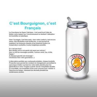 Gourde Alu et Thermos Duck - I choose violence - Noir