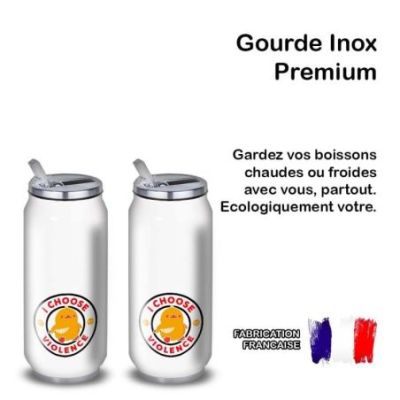 Gourde Alu et Thermos Duck - I choose violence - Noir