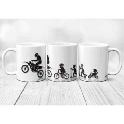 Mug en céramique évolution motocross