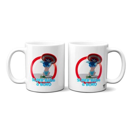 Mug personnalisé Super bébé à bord Captain america