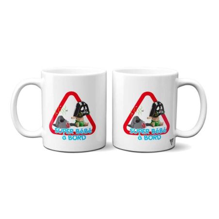 Mug personnalisé Super bébé à bord Dark Vador