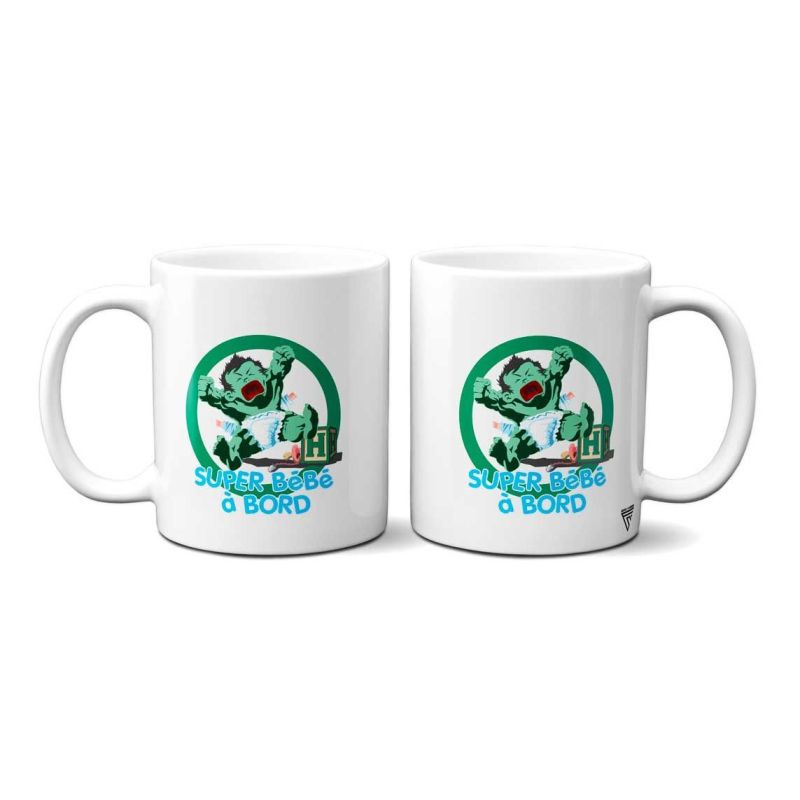 Mug BÃ©bÃ© Ã  bord Super HÃ©ros Hulk Vert