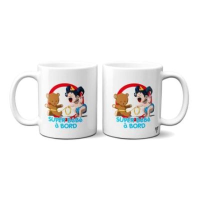 Mug personnalisé Super bébé à bord Wonder Woman