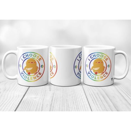 Mug Canard "I choose Violence" Rainbow