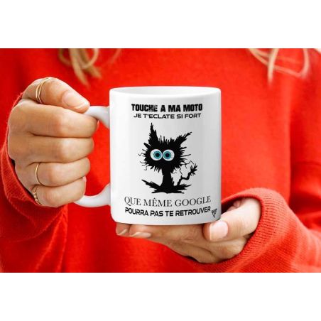 Mug chat Touche pas à ma moto Mug chat Touche pas à ma moto