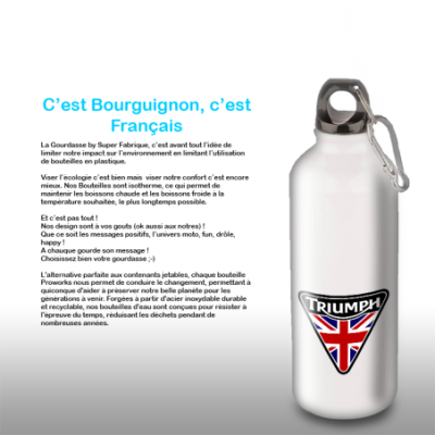 Gourde Alu et Thermos Moto Triumph UK Flag