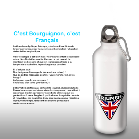 Gourde Alu et Thermos Moto Triumph UK Flag Gourde Alu et Thermos Moto Triumph UK Flag