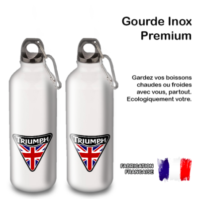Gourde Alu et Thermos Moto Triumph UK Flag