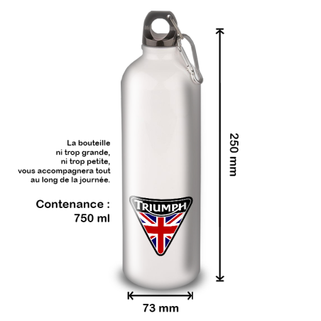 Gourde Alu et Thermos Moto Triumph UK Flag Gourde Alu et Thermos Moto Triumph UK Flag
