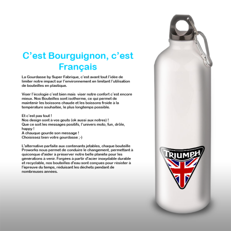 Gourde Alu et Thermos Moto Triumph UK Flag Gourde Alu et Thermos Moto Triumph UK Flag