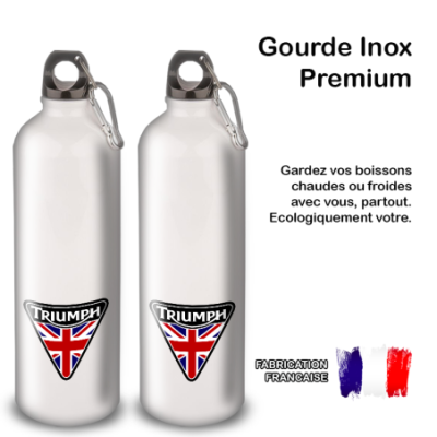 Gourde Alu et Thermos Moto Triumph UK Flag