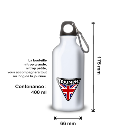 Gourde Alu et Thermos Moto Triumph UK Flag Gourde Alu et Thermos Moto Triumph UK Flag