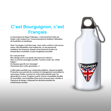 Gourde Alu et Thermos Moto Triumph UK Flag Gourde Alu et Thermos Moto Triumph UK Flag