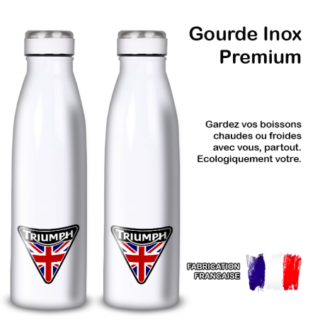 Gourde Alu et Thermos Moto Triumph UK Flag Gourde Alu et Thermos Moto Triumph UK Flag