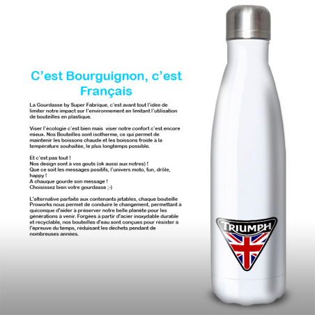 Gourde Alu et Thermos Moto Triumph UK Flag Gourde Alu et Thermos Moto Triumph UK Flag