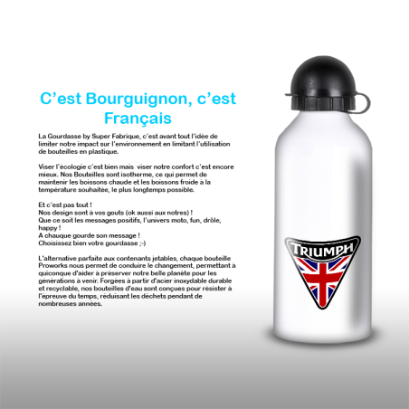 Gourde Alu et Thermos Moto Triumph UK Flag Gourde Alu et Thermos Moto Triumph UK Flag
