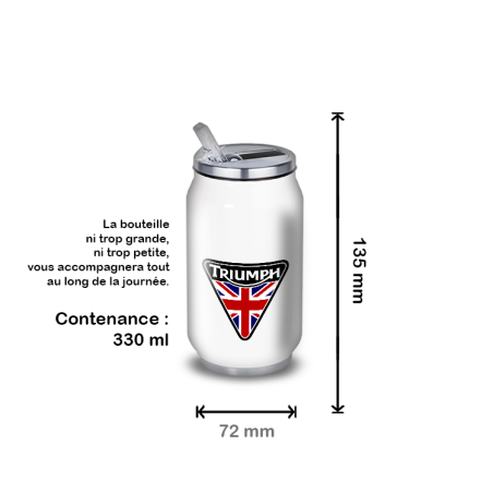 Gourde Alu et Thermos Moto Triumph UK Flag Gourde Alu et Thermos Moto Triumph UK Flag