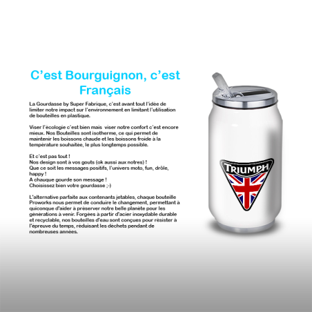 Gourde Alu et Thermos Moto Triumph UK Flag Gourde Alu et Thermos Moto Triumph UK Flag