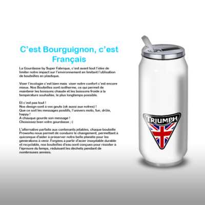 Gourde Alu et Thermos Moto Triumph UK Flag