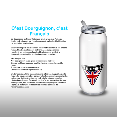 Gourde Alu et Thermos Moto Triumph UK Flag Gourde Alu et Thermos Moto Triumph UK Flag