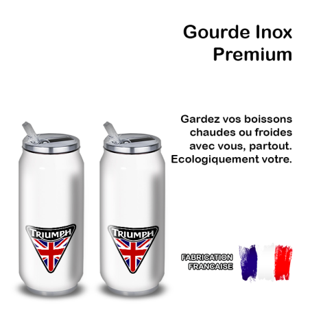 Gourde Alu et Thermos Moto Triumph UK Flag Gourde Alu et Thermos Moto Triumph UK Flag