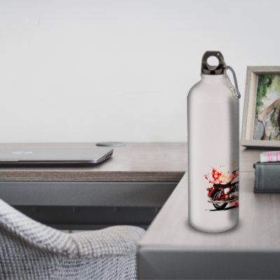 Gourde Alu et Thermos Moto Vintage