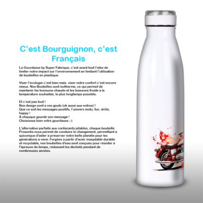 Gourde Alu et Thermos Moto Vintage