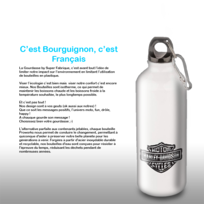 Gourde Alu et Thermos Harley Davidson Logo Silver