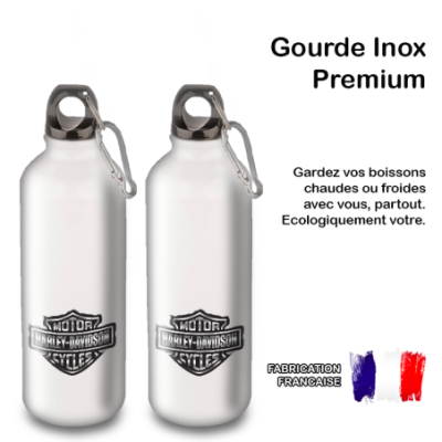 Gourde Alu et Thermos Harley Davidson Logo Silver
