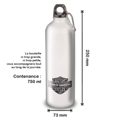 Gourde Alu et Thermos Harley Davidson Logo Silver
