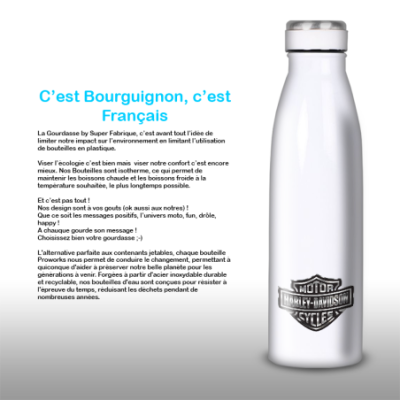 Gourde Alu et Thermos Harley Davidson Logo Silver