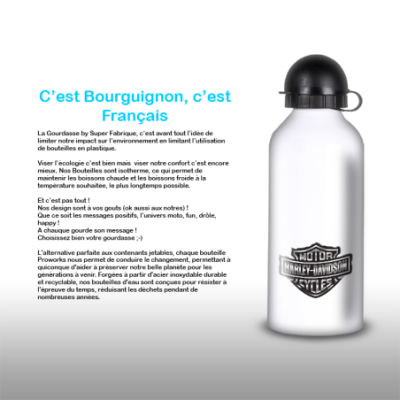 Gourde Alu et Thermos Harley Davidson Logo Silver
