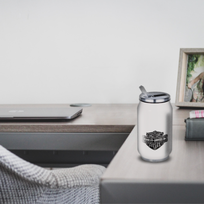 Gourde Alu et Thermos Harley Davidson Logo Silver