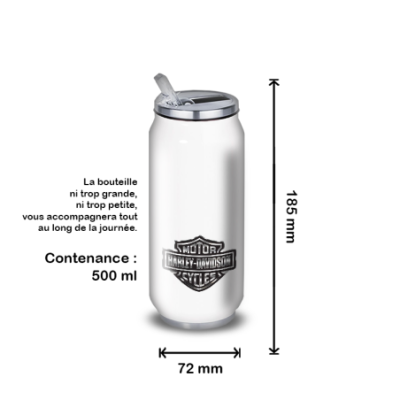 Gourde Alu et Thermos Harley Davidson Logo Silver