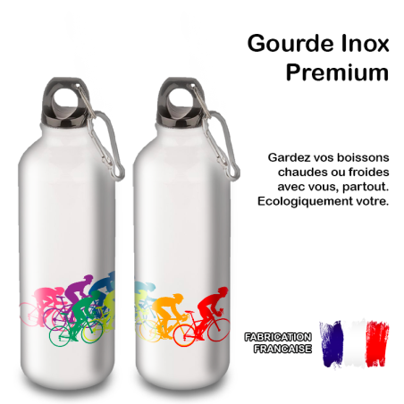 Gourde Alu et Thermos Course Vélo Peloton Gourde Alu et Thermos Course Vélo Peloton
