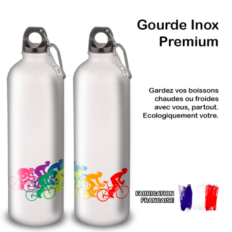 Gourde Alu et Thermos Course Vélo Peloton Gourde Alu et Thermos Course Vélo Peloton