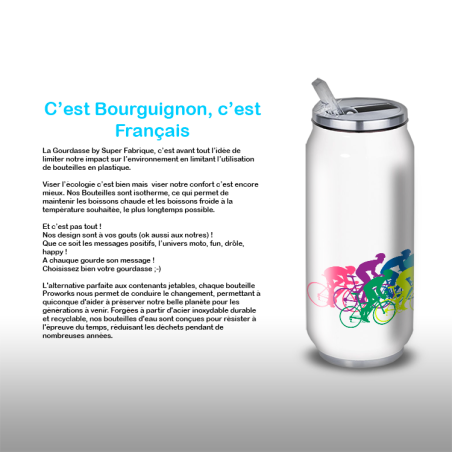 Gourde Alu et Thermos Course Vélo Peloton Gourde Alu et Thermos Course Vélo Peloton